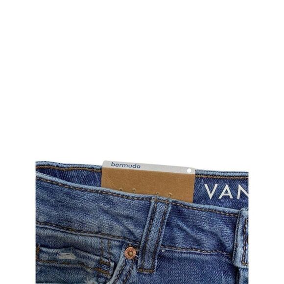 Vanilla Star Bermuda Jean Shorts 11 Juniors' Ripped Frayed Distressed Stretch - Picture 6 of 7